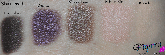 Urban Decay Face Case Shattered Eyeshadow Swatches and Review